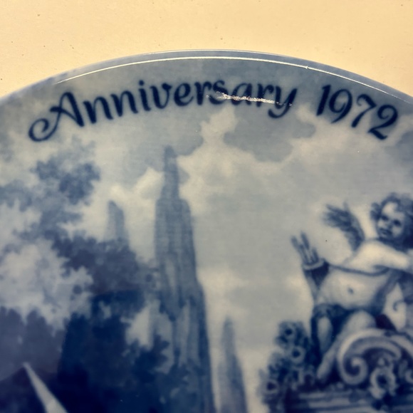 KAISER PLATE ANNIVERSARY VINTAGE 1972 WHITE DOVES FIRST ISSUE BLUE CUPID & DOVES - Picture 9 of 9